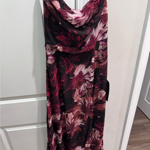 Lulus Dresses & Skirts - Lulu's Black and Pink Floral Maxi Dress